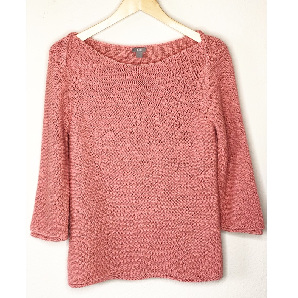 J Jill Peach Scoop Neck Sweater Size Medium